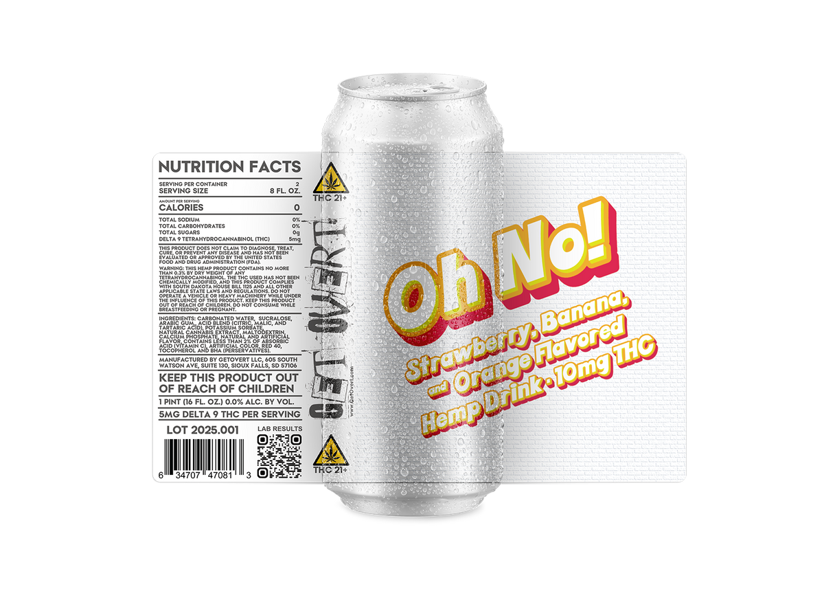 Oh No! Strawberry, Banana, & Orange 10mg THC Fruited Flavored Infusion, 4-Pack