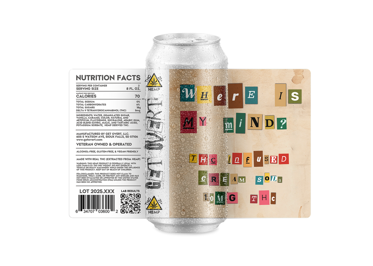 Where is my mind? 10mg THC Cream Soda,  4-Pack